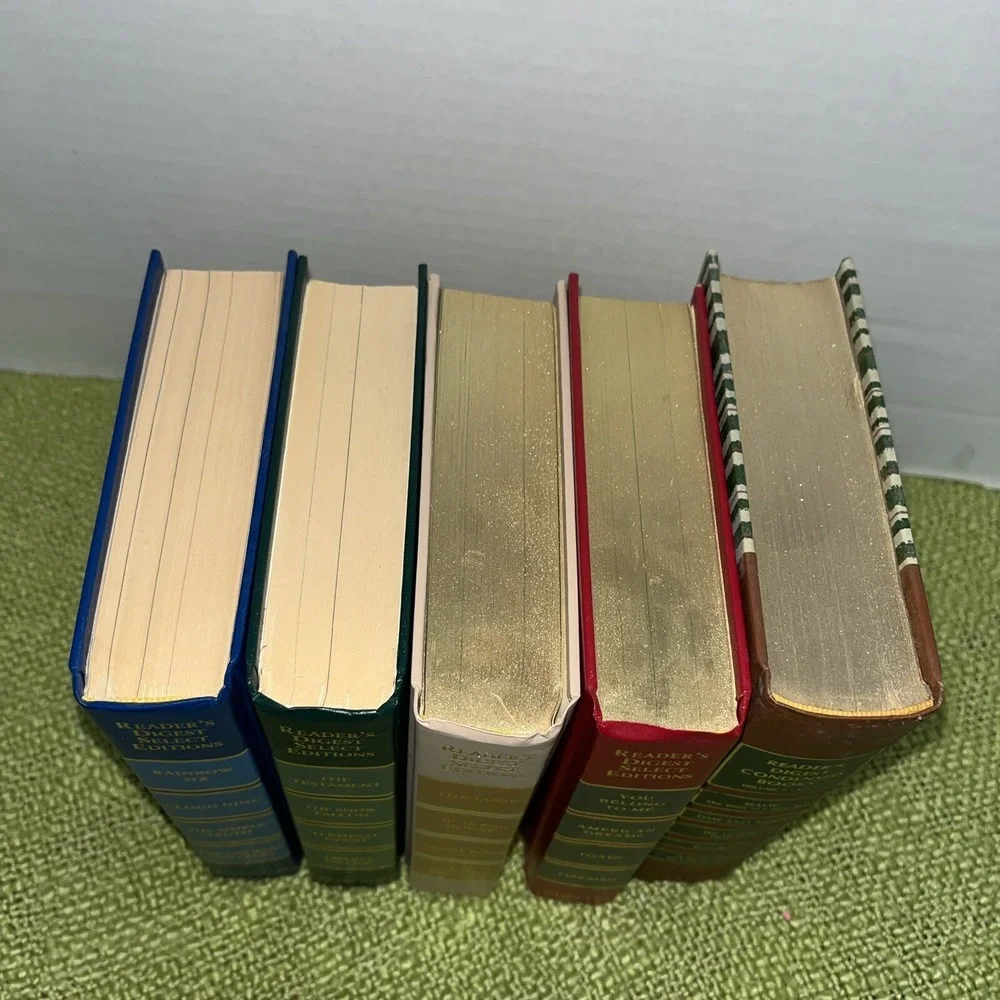 Lot of 5 Vintage Hardcover Reader's Digest Books for Staging Props Decor Display